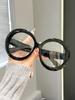 Large frame round glasses women's fashion candy color decorative glasses frame anti-blue light personalized flat mirror