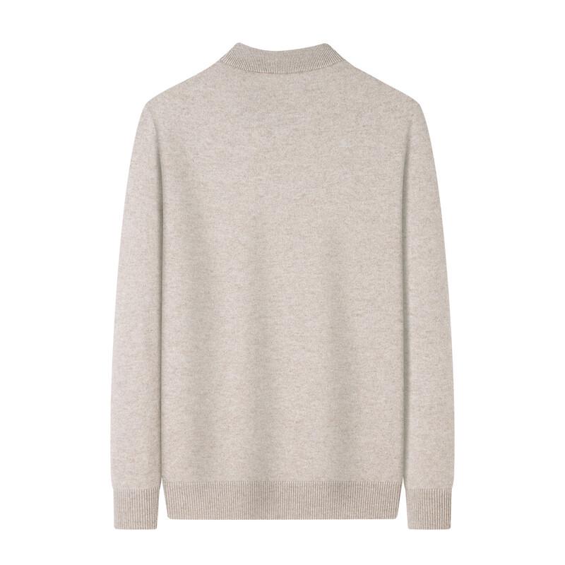 Shanshan Men's 30% Cashmere Blend Round Neck Ribbed Sweater