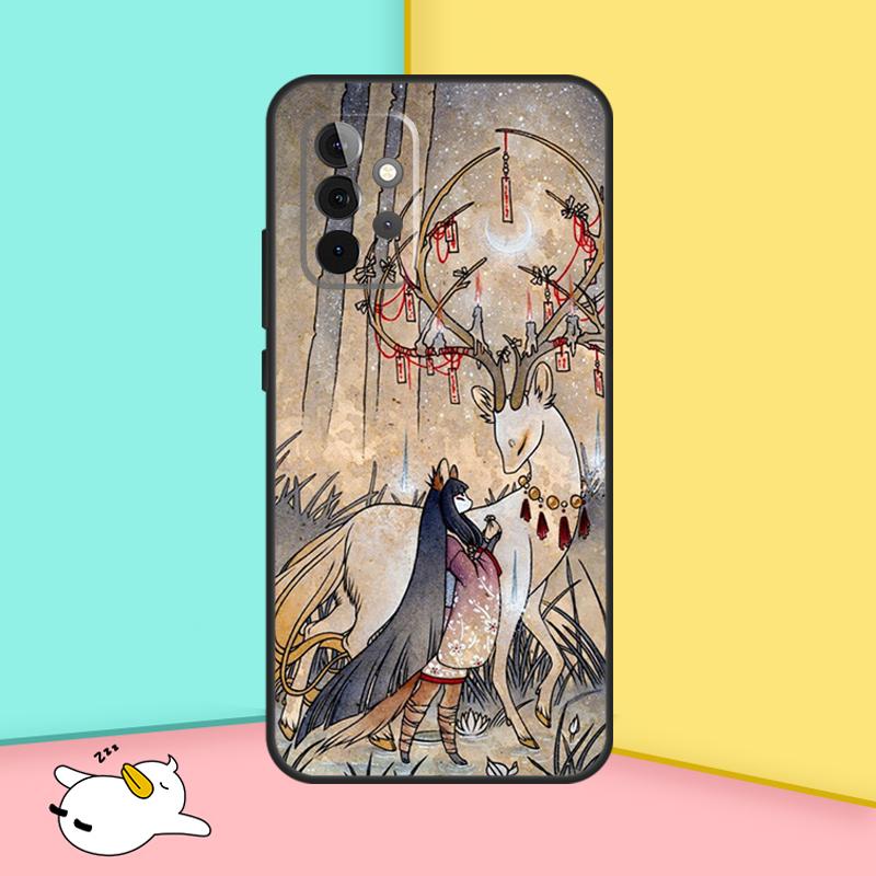 Kitsune Fox Art Case For Samsung Galaxy A36 A56 A16 A33 A13 A23 A52 A32 A12 A54 A34 A14 A53 A15 A35 A55 A17
