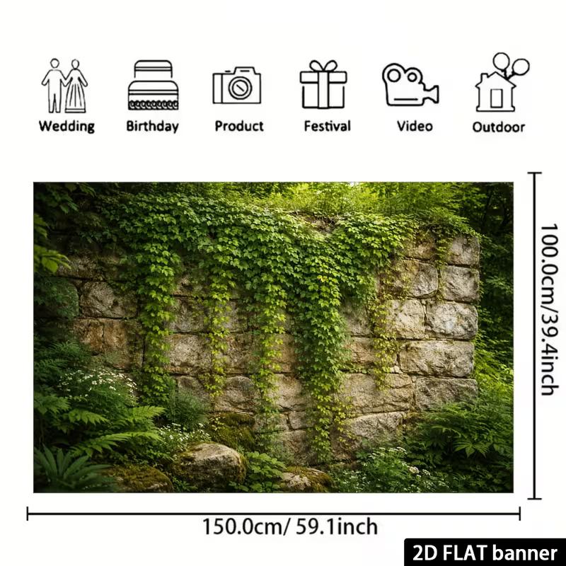 2D Fantasy Mondbeleuchtete Höhle Kulisse, Wald Wasserfall Natur Landschaft Party Banner