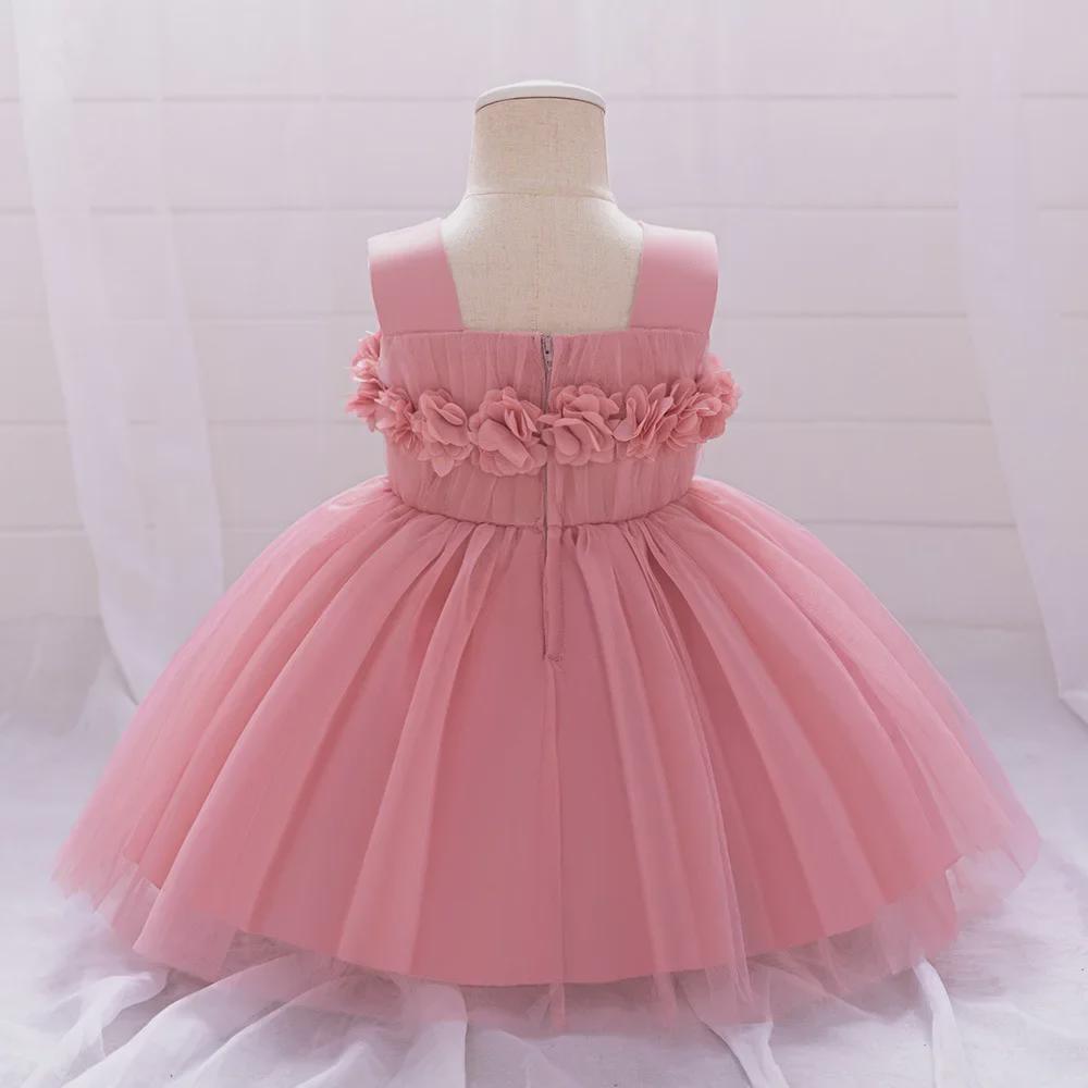 2024 One-Year-Old Baby Sling Princess Dress - Puffy Wedding and Birthday Outfit
