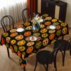 Halloween Rectangle Table Cloth Spooky Pumpkin Print Table Cover Waterproof Tablecloth Halloween Party Holiday Table Decoration