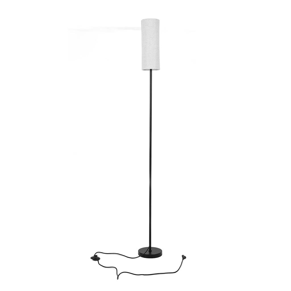 Floor Lamp with Linen Lampshade Iron Modern Minimalist Standing Lamp with E26 Bulb Foot Switch for