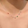 925 Sterling Silver Duhový Visací Zirkon Vícebarevný Kapka Přívěsek Náhrdelník pro Ženy Šperky