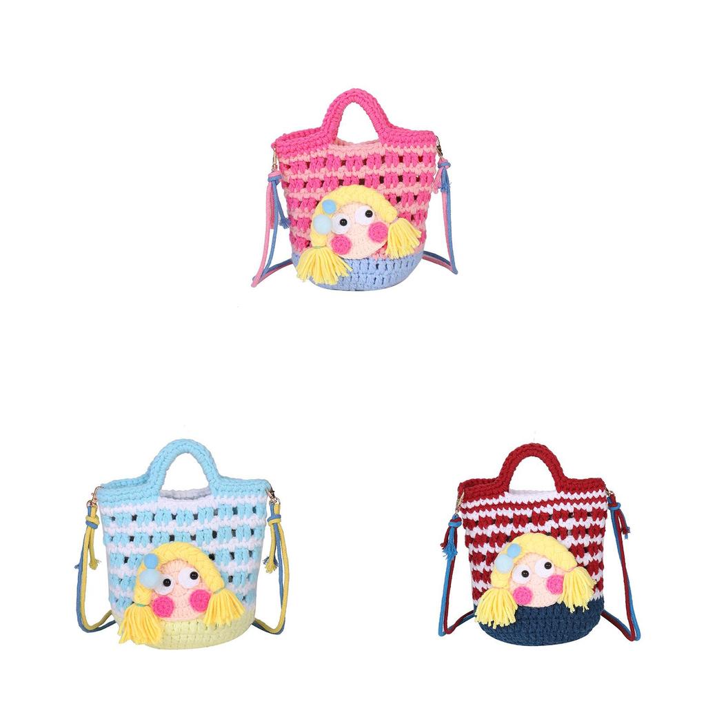 Cute Girl Handwoven Mini Shoulder Bag With Soft Yarn Material For Daily Use
