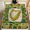 1Pc St.Patrick's Day Print Flannel Blanket, High quality Comfortable for All Seasons, Home Decor, Warmth and Comfort, Perfect for Christmas Gifts W73