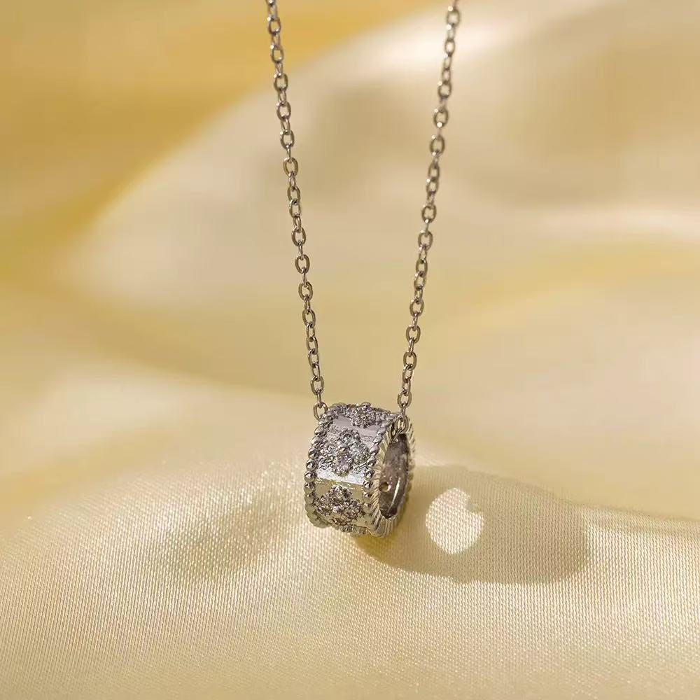 Waterproof 18K Gold Plated Lab Created Diamond Butterfly Pendant Stainless Steel Link Necklace Fine Fashion Jewelry
