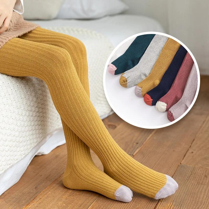 Girls Tights Children Baby Stockings Spring Autumn Tights Winter Warm Pantyhose Cotton Cute Candy Color 2024 Fall Clothes