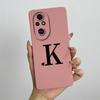 For Honor 200 Case Honor 200 Pro Phone Case Cute Initial Letters Square ShockProof Soft Silicone Back Cover Fundas Honor 200 Pro