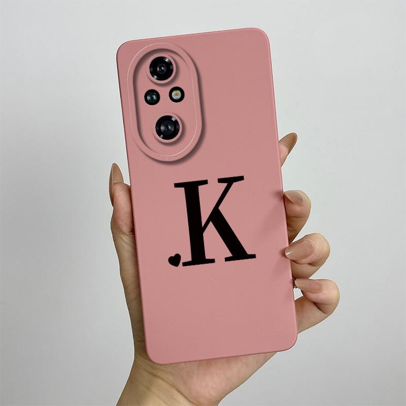 For Honor 200 Case Honor 200 Pro Phone Case Cute Initial Letters Square ShockProof Soft Silicone Back Cover Fundas Honor 200 Pro