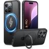 Protective Case for iPhone 16 Pro - BooLing - Black - Hard - Integrated Magnetic Support - Translucent
