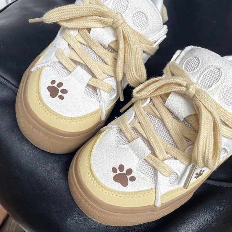 Bread Women's Platform Tongue Niche Design High Value Student Versatile Board Cute Pudding Dog Shoes