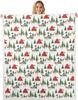 Cartoon Santa Claus Blankets,Merry Christmas Throw Blanket for Kids Girls Boys Teens Room Decor,Snowflake Gingerbread Fleece