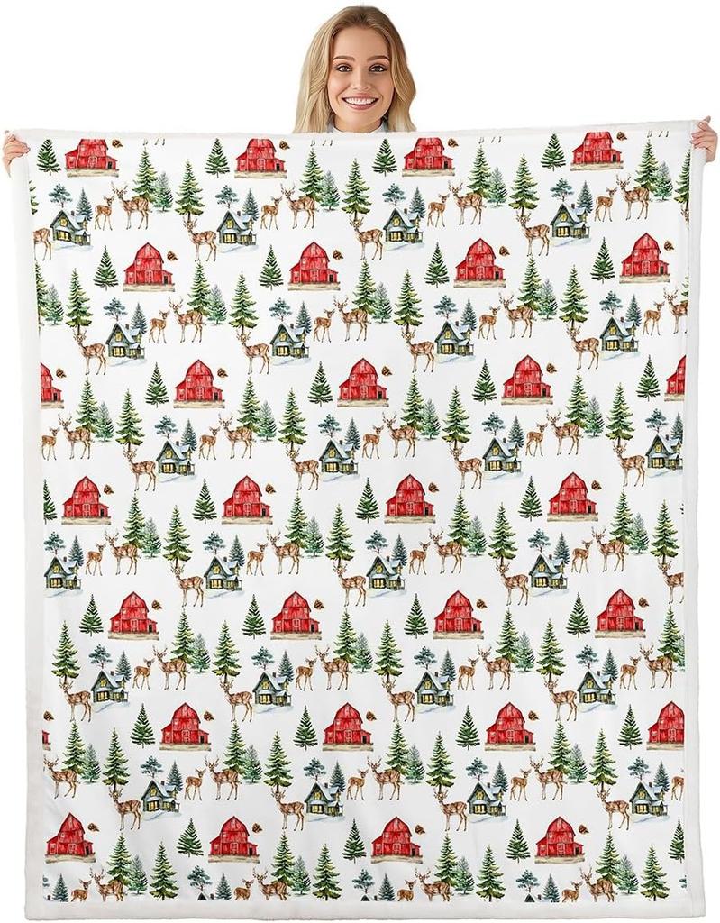 Cartoon Santa Claus Blankets,Merry Christmas Throw Blanket for Kids Girls Boys Teens Room Decor,Snowflake Gingerbread Fleece