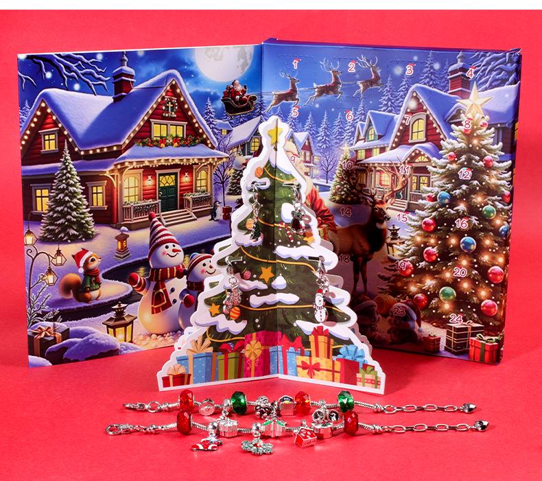 DIY Christmas Bracelet Set with Snowman Charm - Advent Gift for Kids, European & American Style