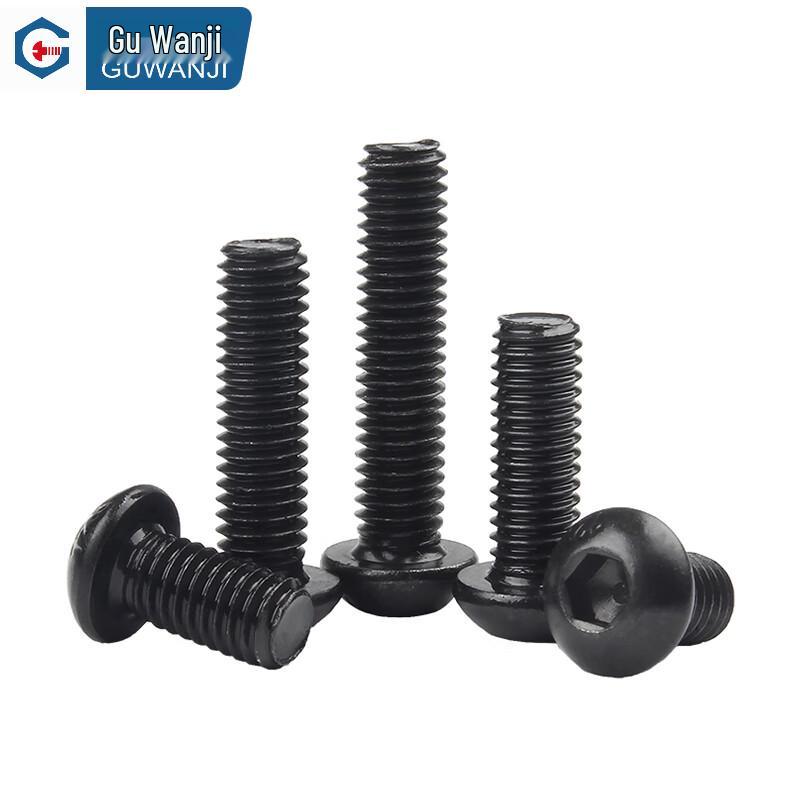 GUWANJI Hex Socket Flat Round Head Screws, Grade 10.9