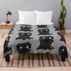 Black Pug Throw Blanket
