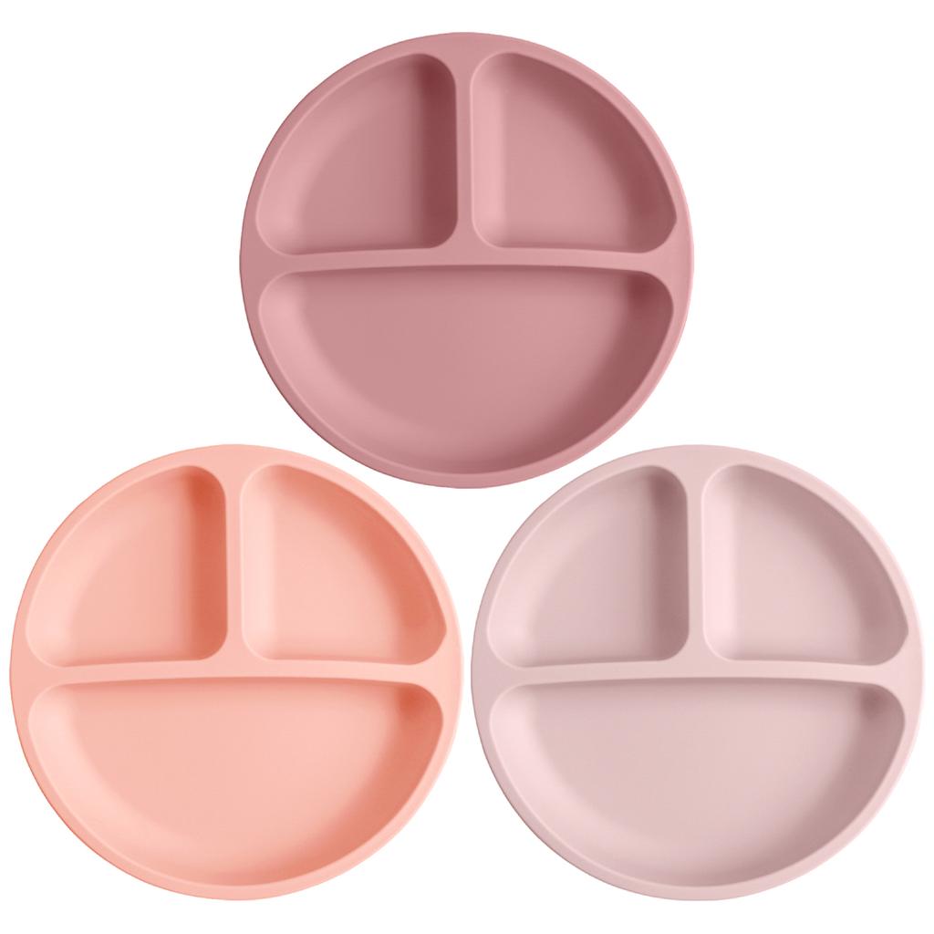 Color Kids 3PCS Silicone Baby Feeding Set With Suction Plate BPA Free Eco Friendly Training Tableware Toddler Weaning Utensils