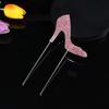 1Pcs High Heel Cake Topper Rose Gold Glitter Alloy Rhinestone Party Decoration Birthday Wedding Cake Pick Cupcake Food Supplies