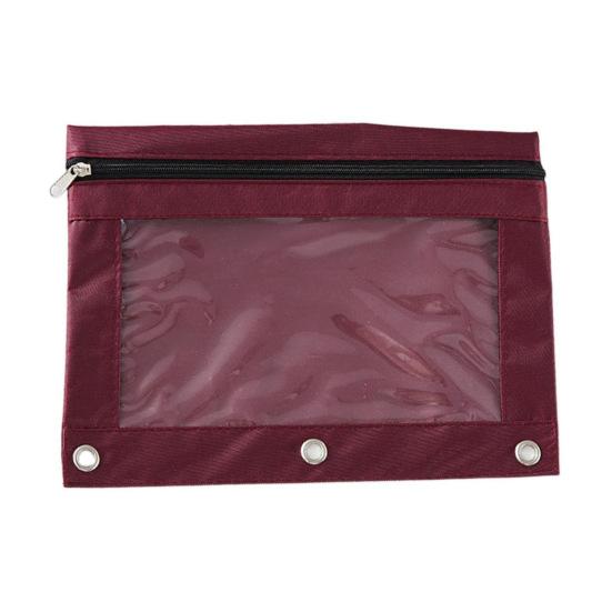 3 Ring Binder File Folder Colorful Fabric Binder Pouch with Clear Window Large Capacity Pencil Pouch for School Office Supplies