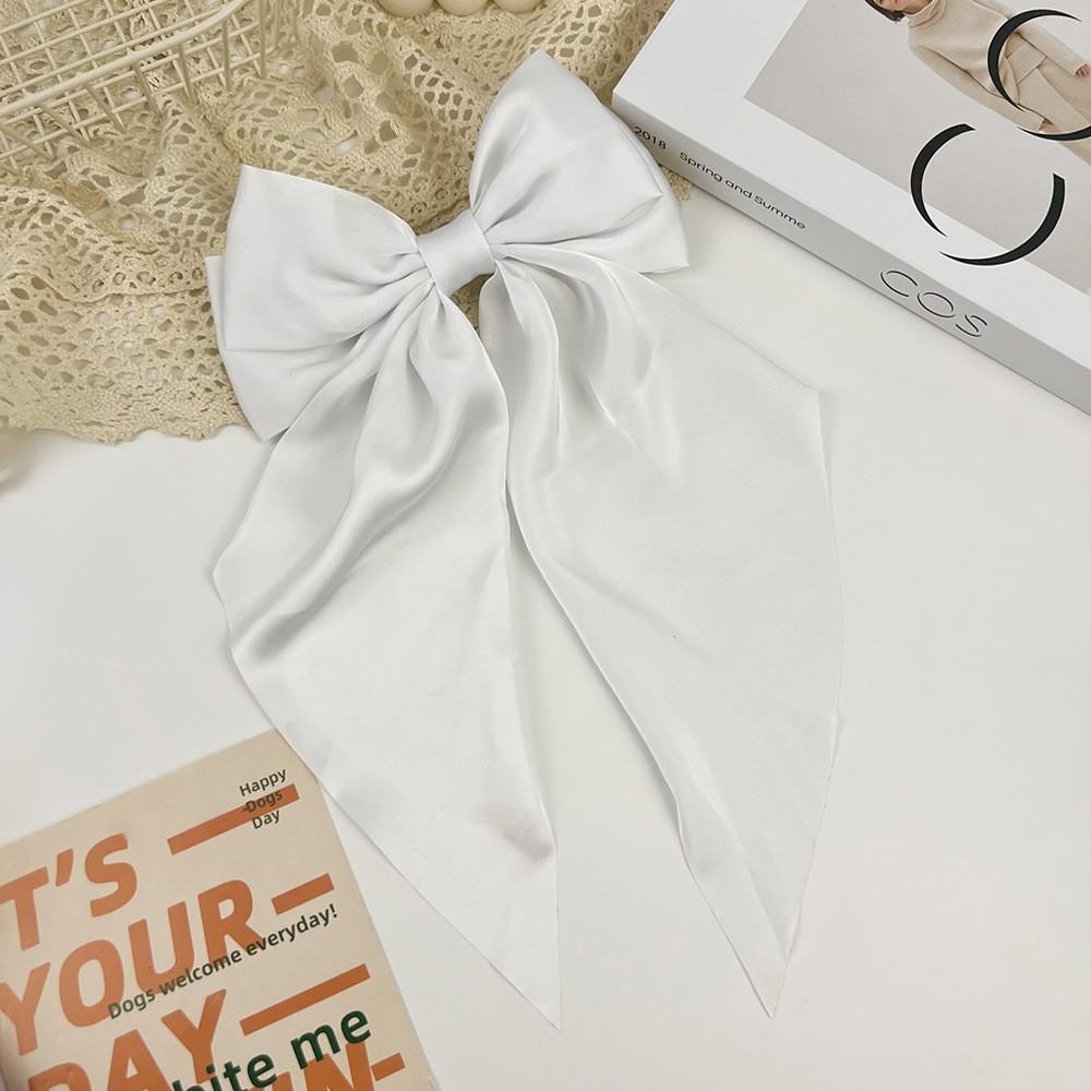 10 Stück Damen Große Schleife Haarspange Mädchen Chiffon Große Schleife Haarnadeln Satin Haarspangen Damen Einfarbig Pferdeschwanz-Clip Haarschmuck