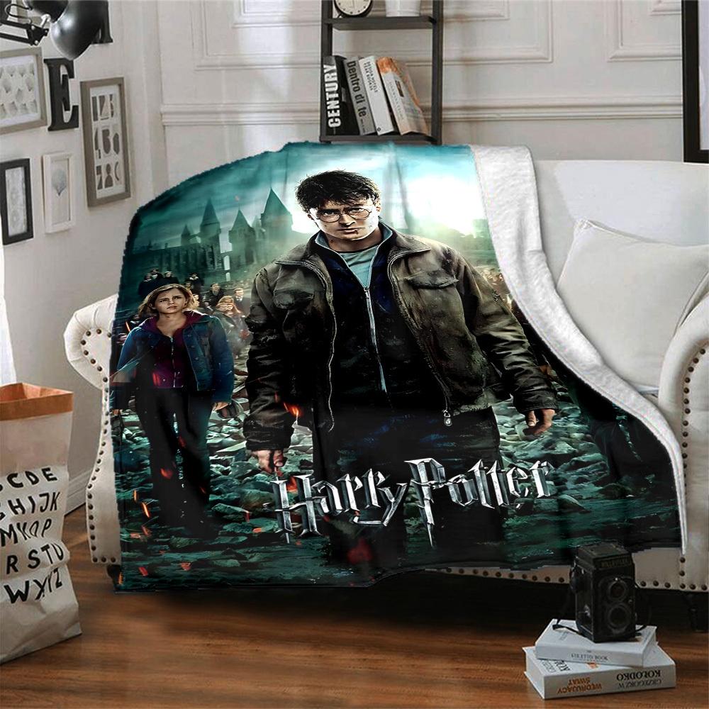 1pc Harry Potter Flannel Blanket Soft Warm Throw for Home, Office, Travel, All-Season Cozy Bedding GiftL1286