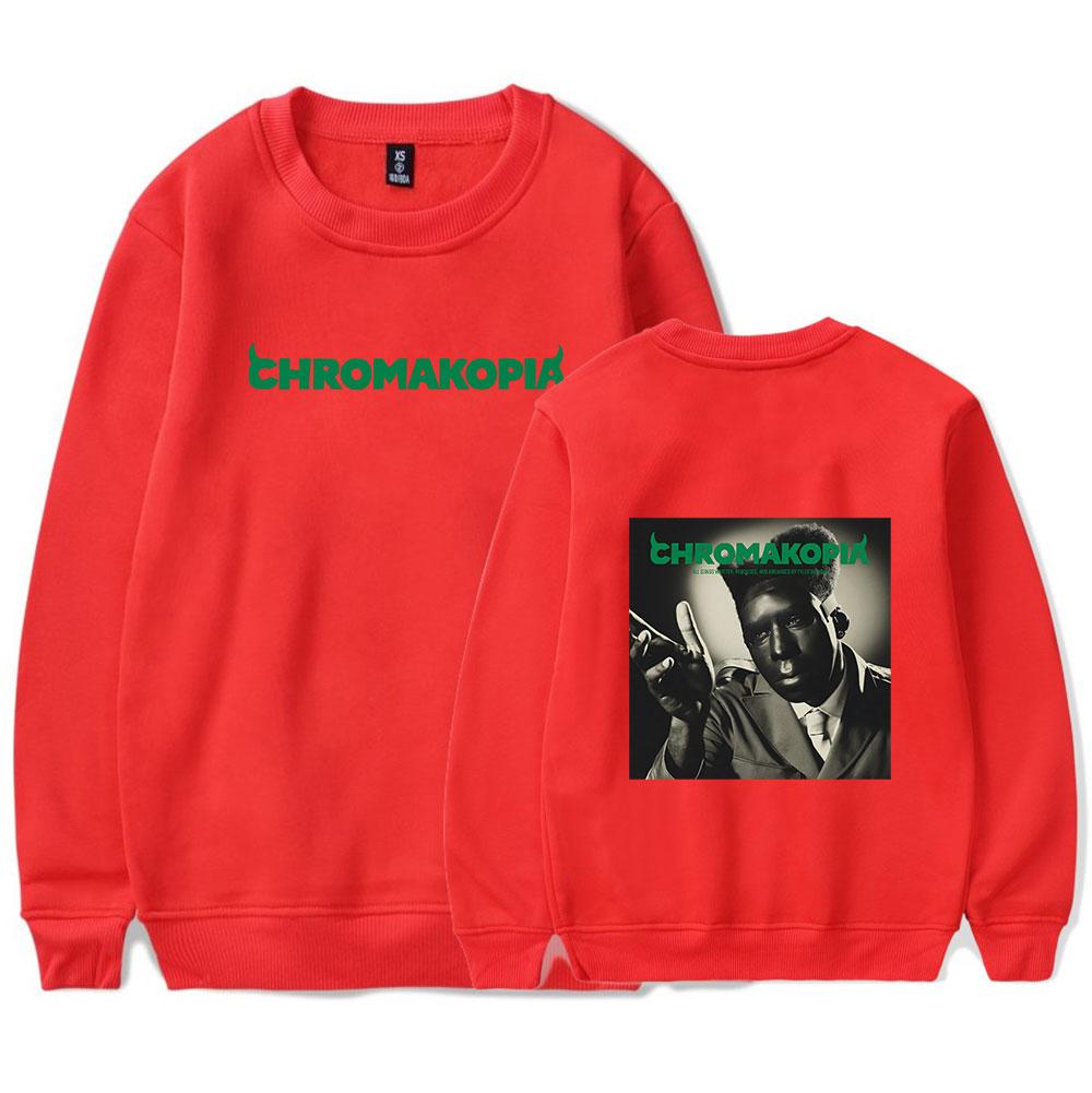 

Chromakopia Oversized Hoodie Women Men O-neck Long Sleeve Crewneck Sweatshirt Casual Tracksuit Funny Clothes XXS червоний