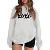 Women's Fashion Round Neck Long Sleeve Solid Color Letter Top Sweatshirt