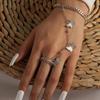 Women Ring Bracelet Butterfly Design Adjustable Length Jewelry Hip-hop Style Long-lasting Student Bracelet for Daily Life