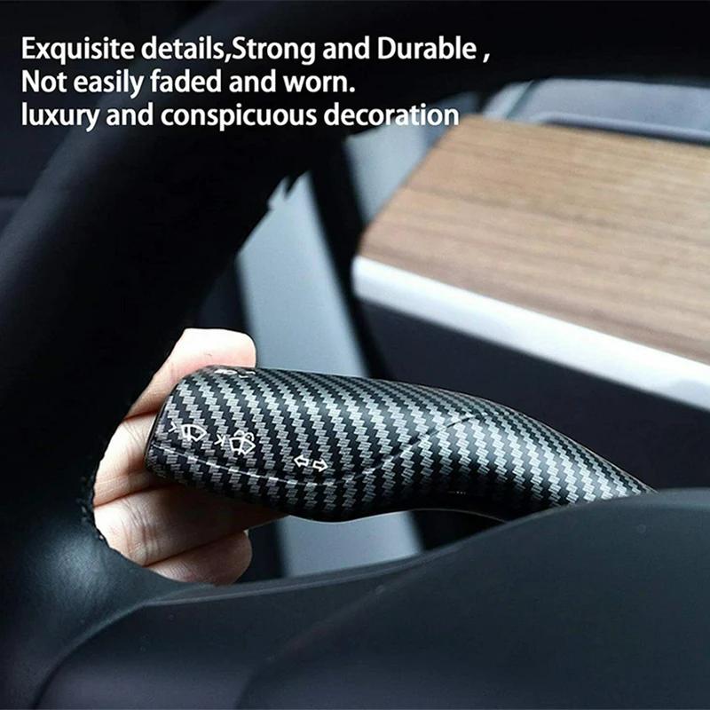 2 Pcs Gear Shift Cover Paddle Shifter Steering Wheel Extension Accessories for Tesla Model 3 Y 2017-2021 Auto Interior Mouldings