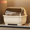 Drainable Kitchen Cutlery Holder Tableware Drying Rack Spoon Fork Cage Rack Draining Tray Covered Dinner Plate Cup