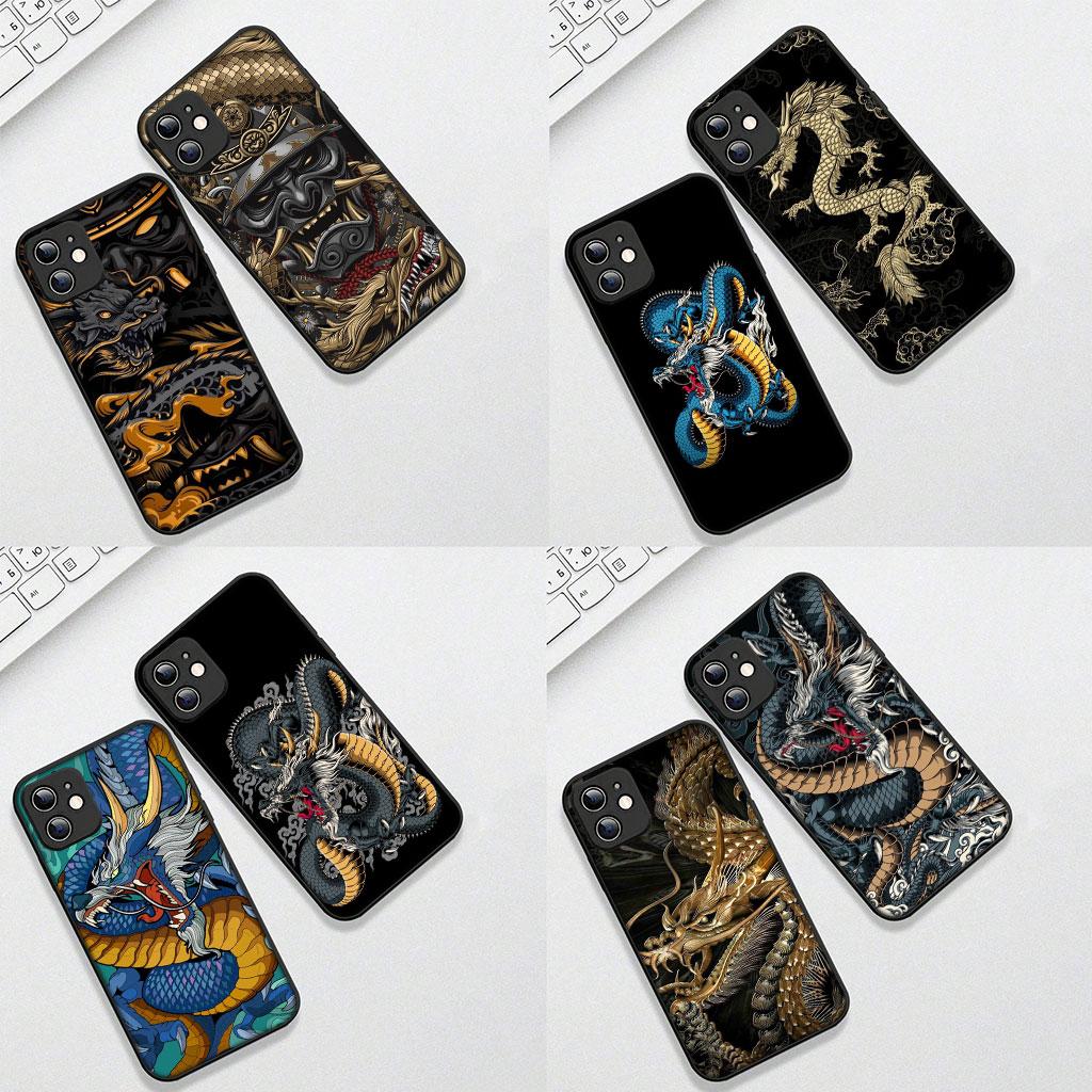 Cover for Samsung Galaxy S22 S21 S20 FE Ultra Plus A35 A36 A55 A37 A33 A34 A57 Coque Phone Case Fashion Ferocious Dragon Chinese