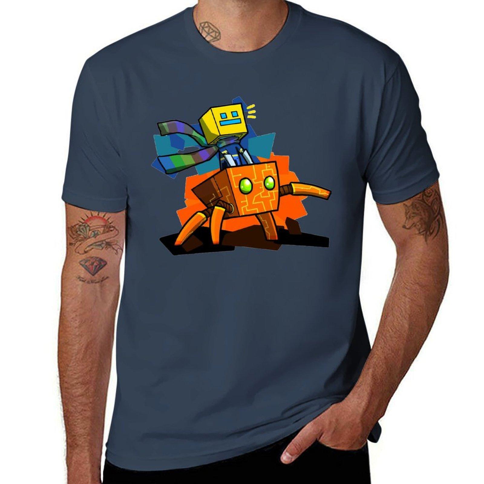 

Geometry Dash Tshirt boys animal print customizeds sports fans mens t shirt S