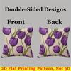 Purple Tulip Square Jacquard Pillow Cover for Sofa Office Waist Cushion Cover Home Decorative Pillowcase