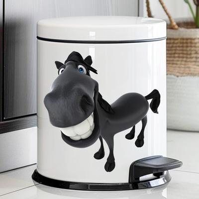 Goofy Grinning Pony Wall Stickers, Creative & Playful for Kids Room Living Room Decor, Removable Self-Adhesive