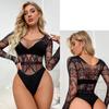 Новые женские цельные боди-костюмы, сексуальный сетчатый прозрачный облегающий костюм, эротический сетчатый ажурный прозрачный комбинезон