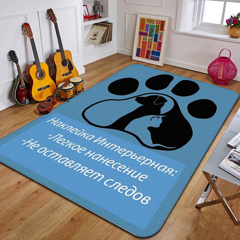 D-Dogs Paws Printed Carpet Fashion Yoga Mat Non-Slip Carpet Bedroom Decoration Outdoor Carpet Bedroom Birthday Gift