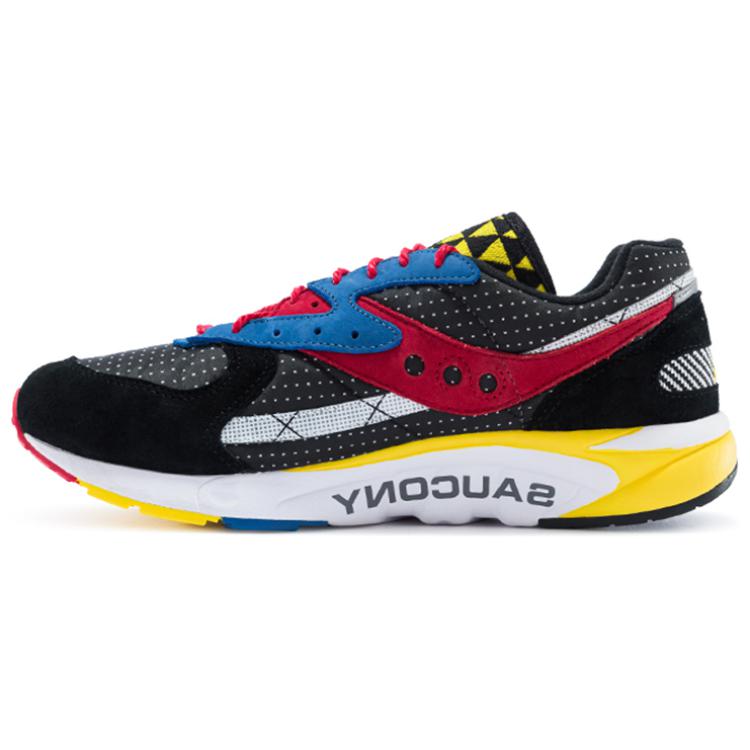 SAUCONY Aya Classic Retro Fabric Cushioning Sweat-Absorbing Low-Top Casual Running Shoes Men Sneaker Black Yellow Red S70516-1