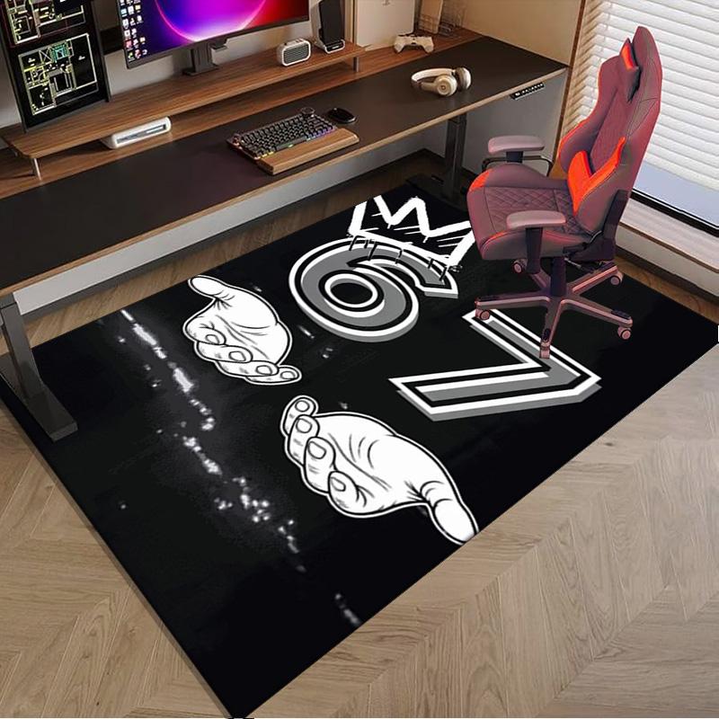 Royal Hands Holding Number 67 Area Rug for Office, Chair Rug, Decorative Carpet Livingroom Mat, Large Size Fan gifts Christmas gifts
