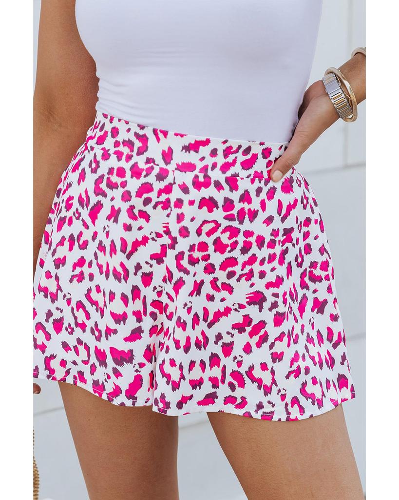 Azura Exchange Leopard Print Flutter Shorts