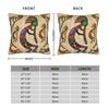 Kokopelli Rainbow Colors on Tribal Pattern  Throw Pillow Cover Polyester Throw Pillow   Funny Pillowcase