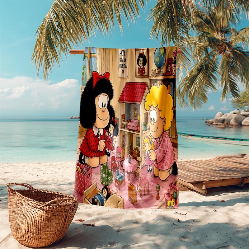 Mafalda Beach Towel Outdoor Camping Beach Towel for Vacation Swim Outdoor Pool Absorbent Bath Towel