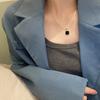 Black square pendant, collarbone neck chain, cold wind design sense, niche necklace, fashionable and versatile temperament