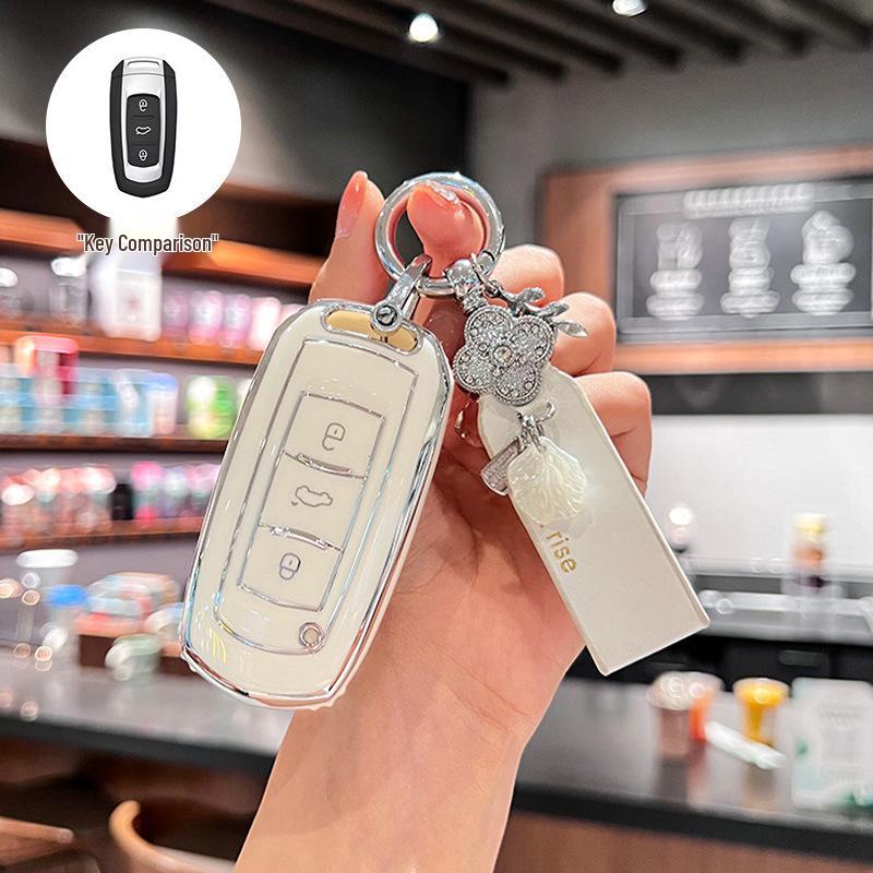 Compatible with Geely Panda Mini, Mini Boyue, Vision X3, Emgrand GS, Borui, Premium Key Case.