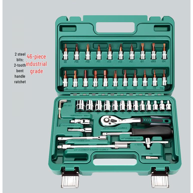 4S Car Repair Tool Set: Socket Wrench Ratchet & Small Tool Box