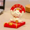 Chinese Style Animal Mobile Phone Stand Resin Crafts Cute Cell Phone Bracket  New Year  Gift