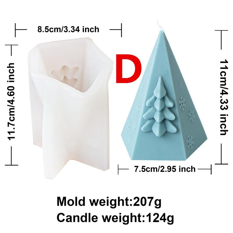 Christmas Silicone Molds Candles Triangle Christmas Tree Snowflake Styles DIY Home Decor Aromatherapy Candle Plaster