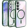 Case for Samsung Galaxy A55 5G, Electro MagSafe, Green + Glass Screen Protector