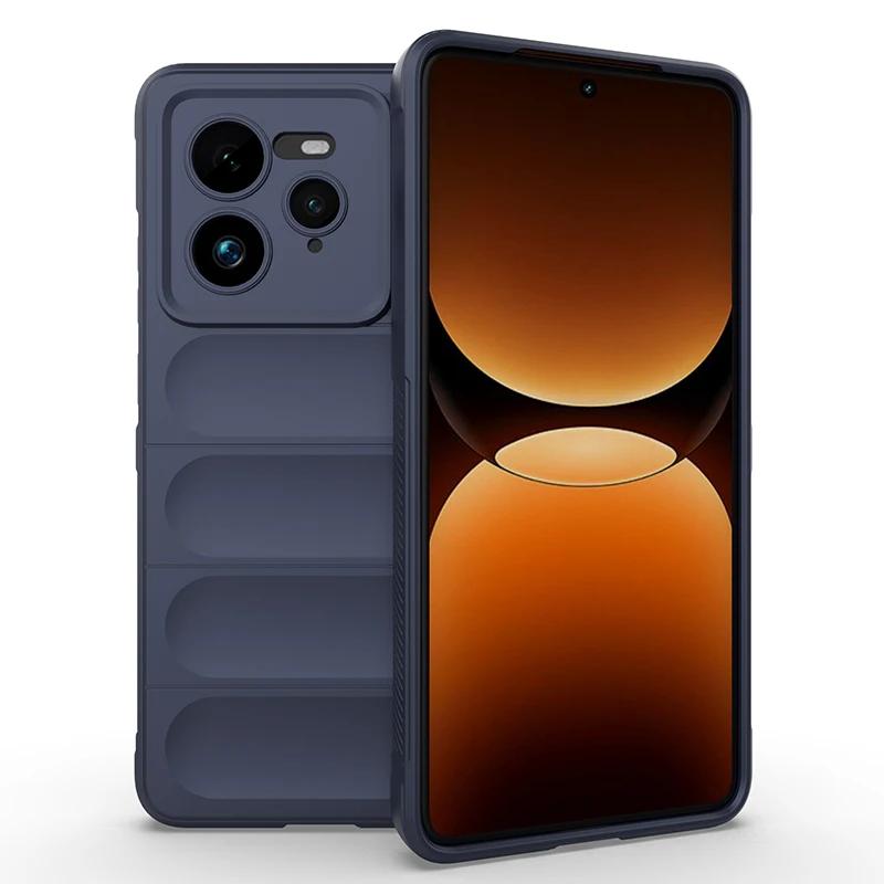Soft Armor Phone Case For Mi Xiaomi 15 14 14T 13 13T Pro Lite Ultra Liquid Silicone AirBag Protective Coque Cover Funda