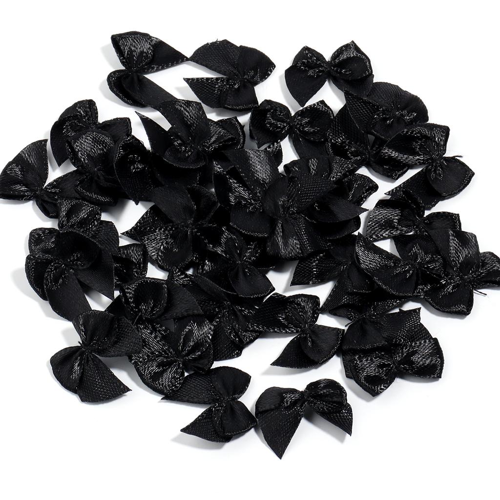 100 Stück/Los Polyester Satinband Schleifen Bunte Kleine Schleifen Für DIY Handnähen Kleidung Weihnachtsfeier Dekoration Zubehör